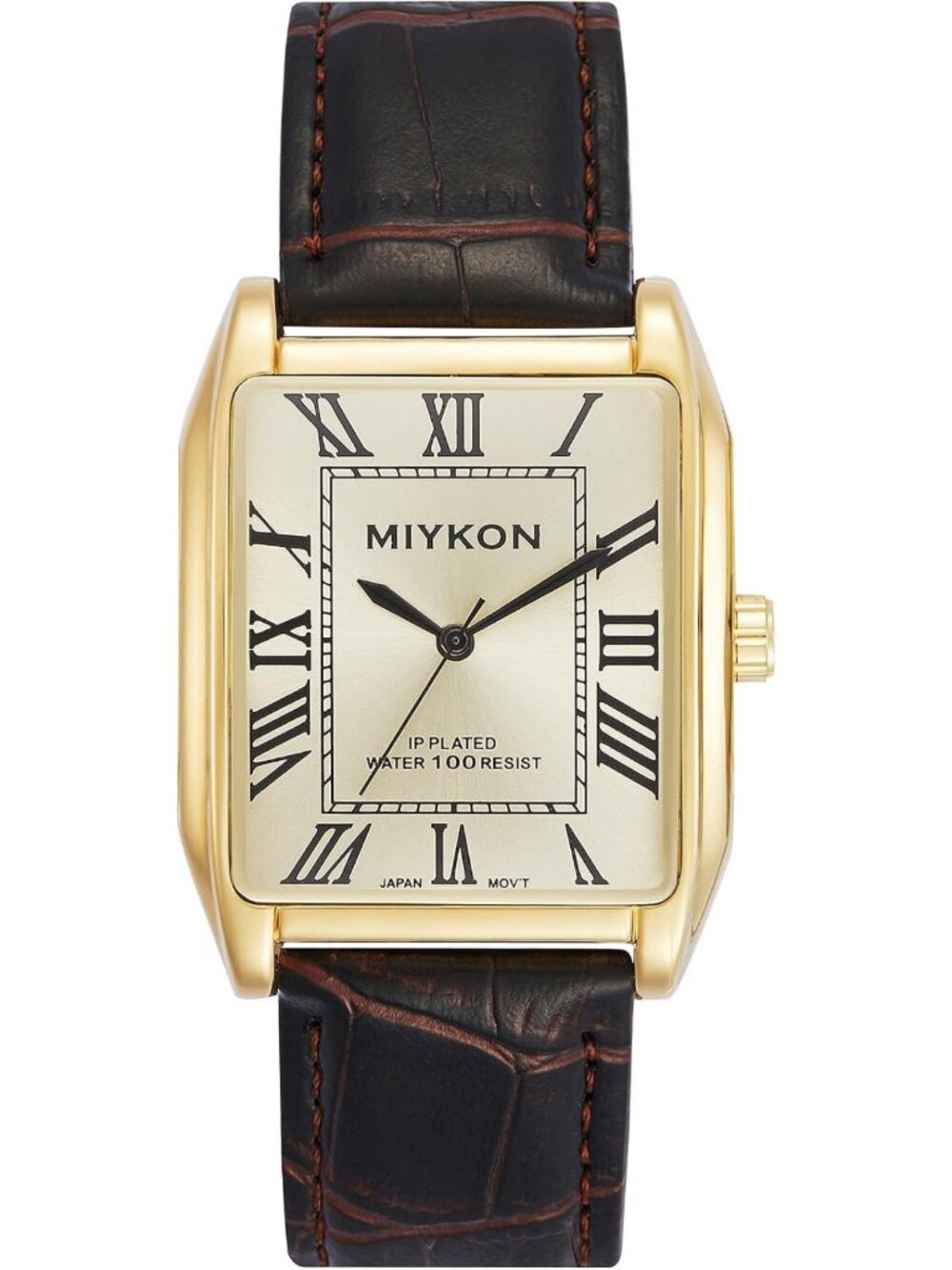 Vintage Men’s Tank Dress Watch - Genuine Leather Strap, Water Resistant, Stylish